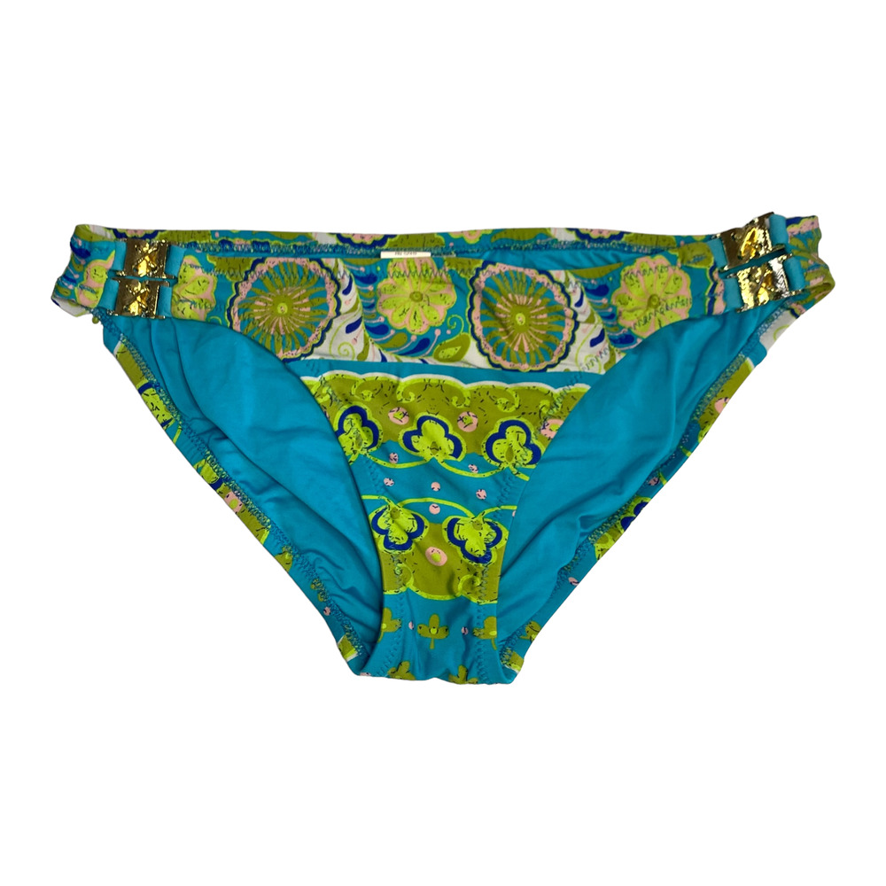 Trina Turk Hipster Bikini Bottom with Gold Locking Detail Size 8
